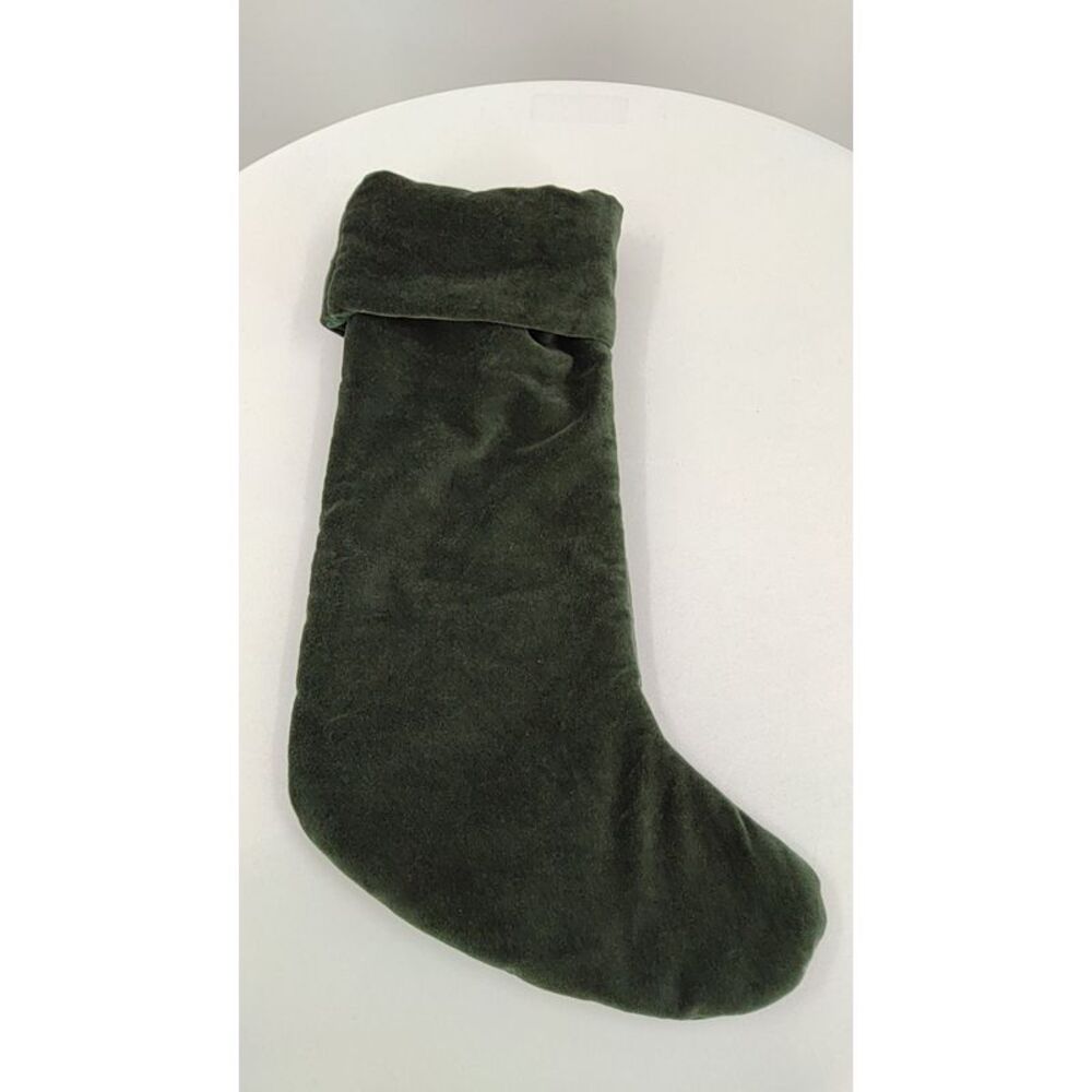 Quince Cotton Velvet Stocking Green Stocking, One Size